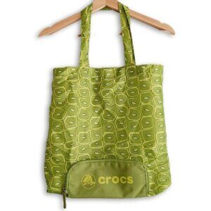 CROCS Foldable Tote Purse Light Shopper Bag Green